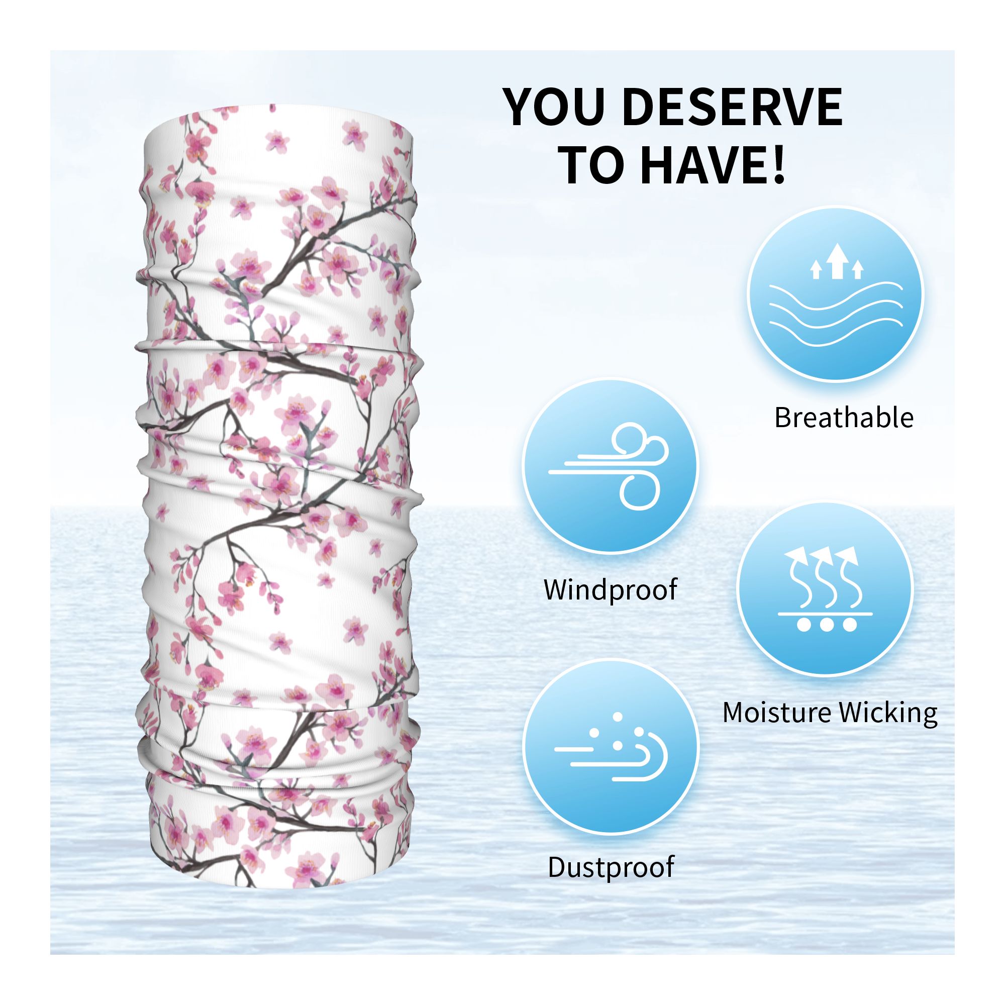 Japan Sakura Cherry Blossoms w - Neck Gaiter Face Cover 评论和价格