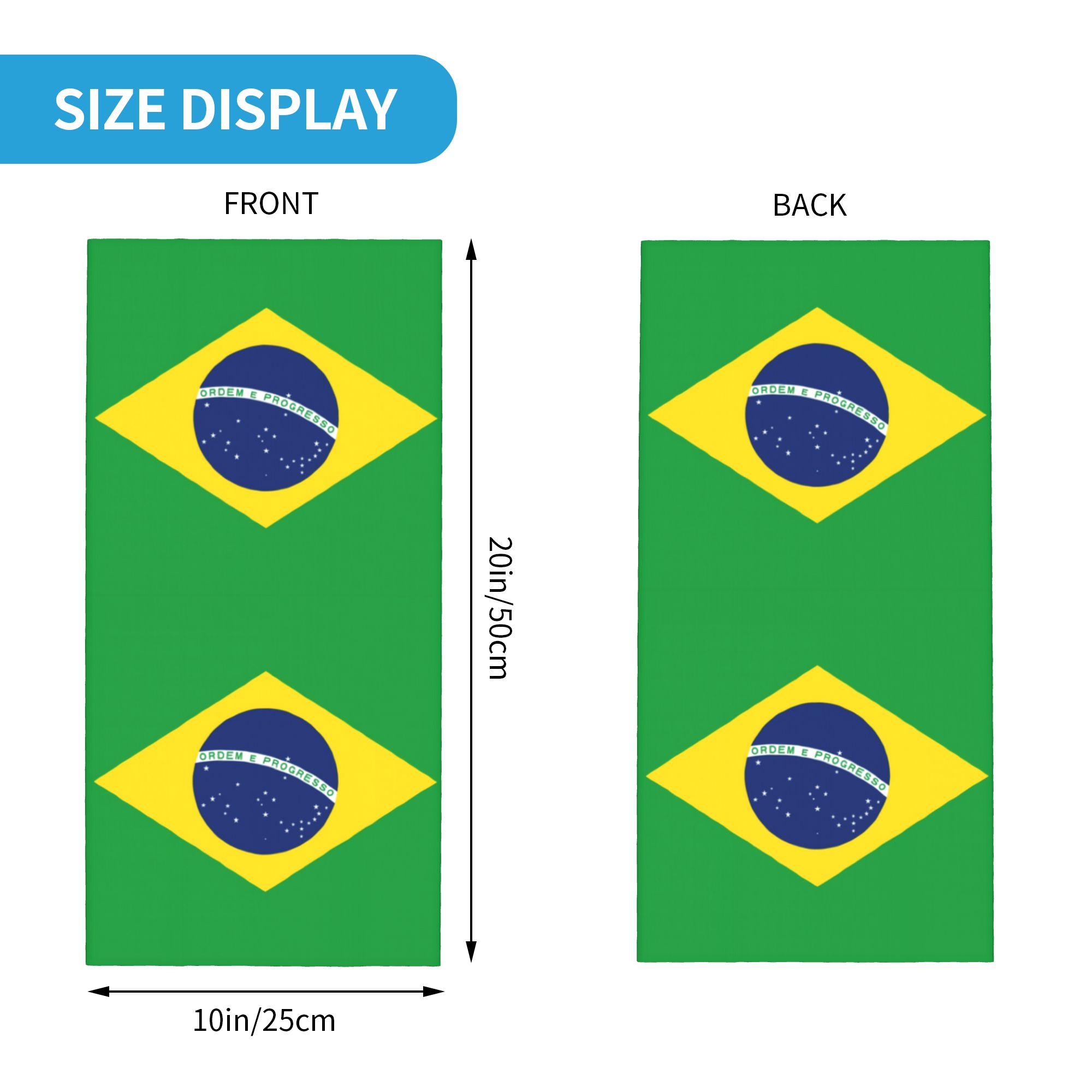 Custom Brazil Flag Bandana Nec - Neck Gaiter Face Cover 评论和价格