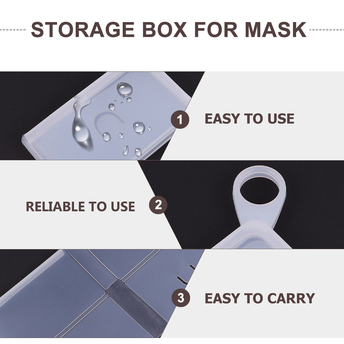 2Pcs Food Grade Silicone Mask  - Face Mask Storage Box 评论和价格