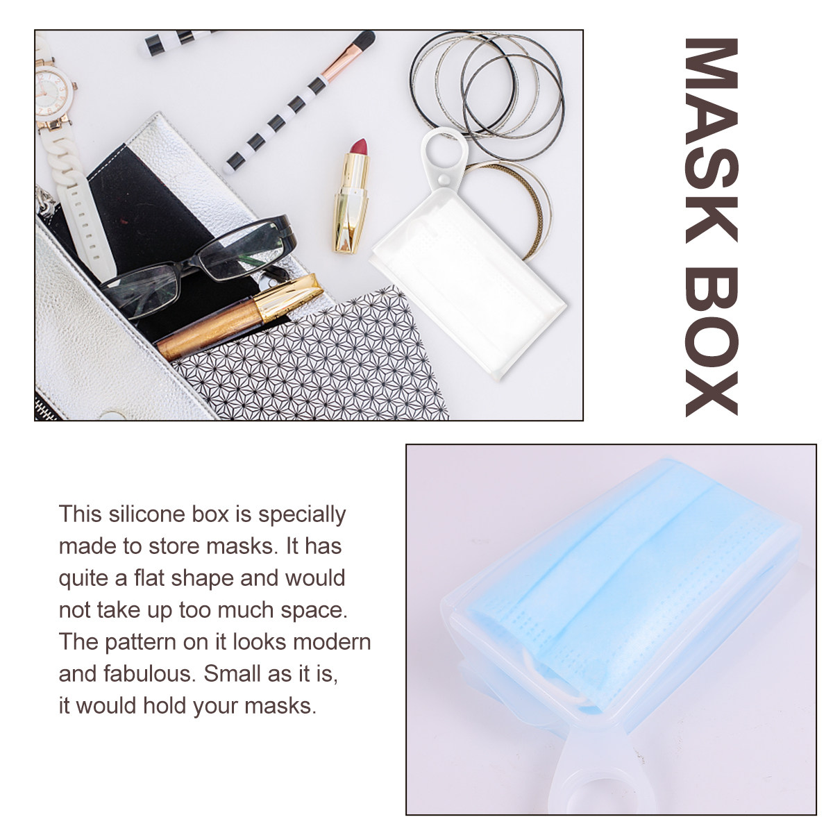 2Pcs Flat Silicone Mask Storag - Face Mask Storage Box 评论和价格