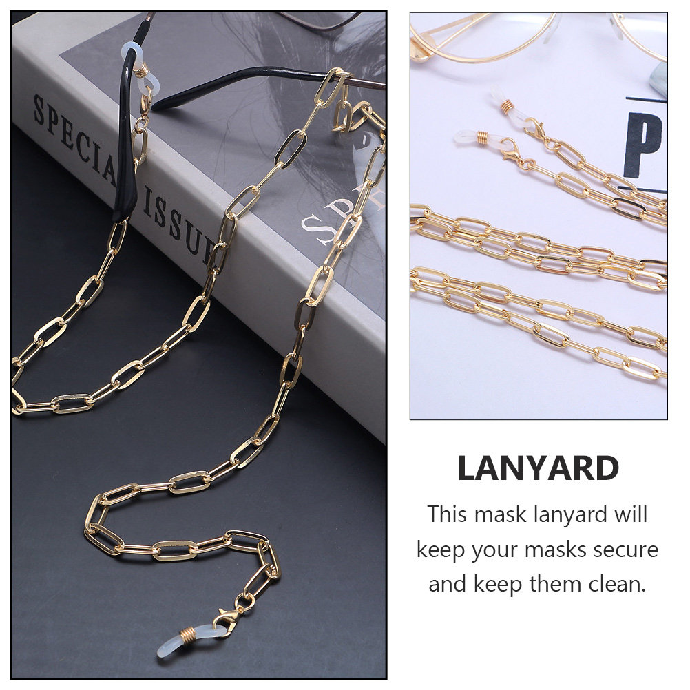 Gold Metal Paperclip Eyeglasse - Mask Chain Holder 评论和价格