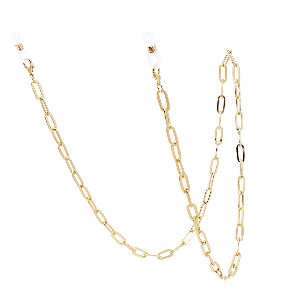 Gold Metal Paperclip Eyeglasse - Mask Chain Holder 评论和价格